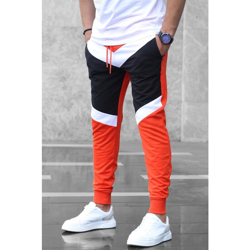 Madmext Color Block Orange Tracksuit 2927