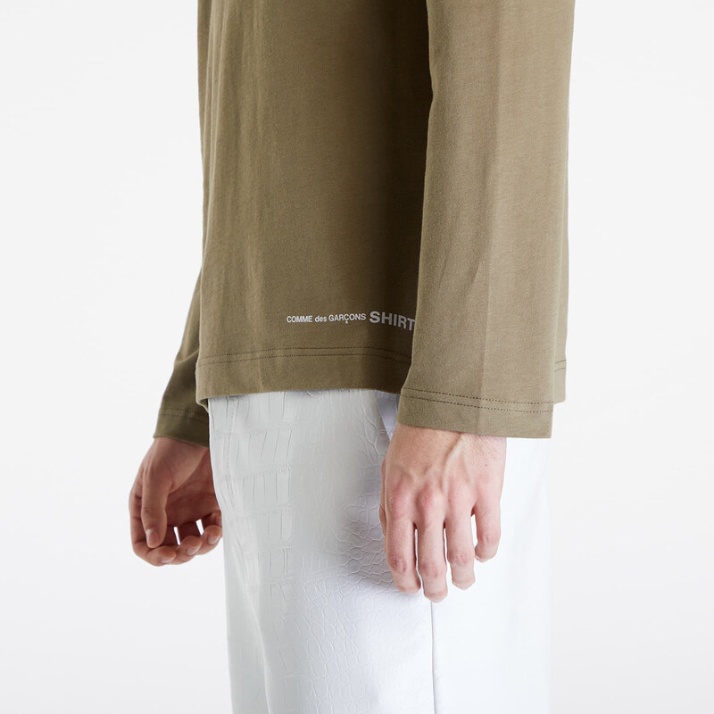 Pánské tričko Comme des Garçons SHIRT Long Sleeve Tee Khaki