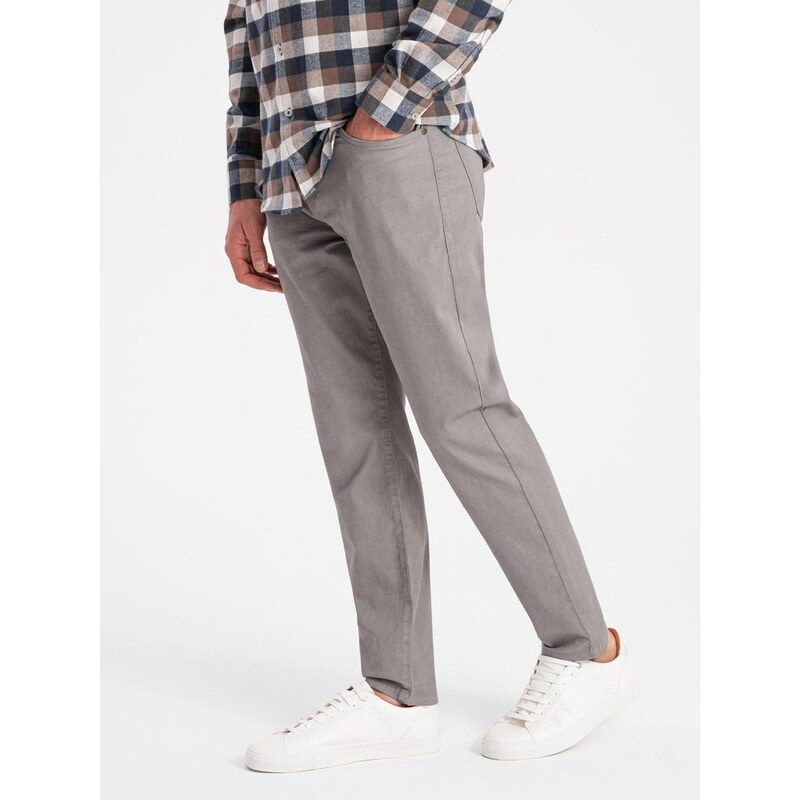 Ombre Clothing Jedinečné béžové pánské kalhoty V5 PACP-0151
