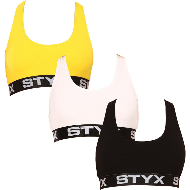 3PACK dámská podprsenka Styx sport vícebarevná (3IP09018)
