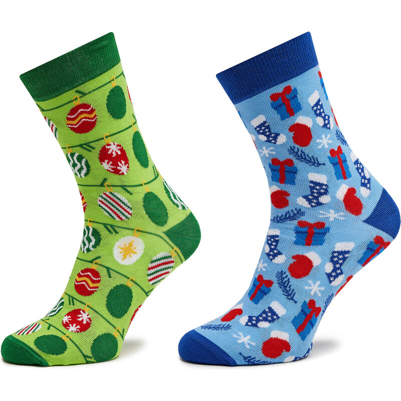 Sada 2 párů vysokých ponožek unisex Rainbow Socks