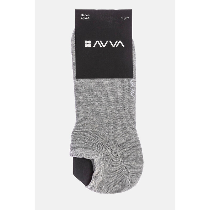 Avva Men's Gray Sneaker Socks