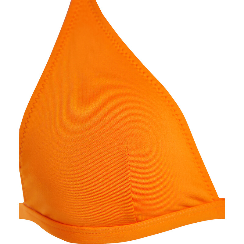 Trendyol Orange Triangle Gathered Bikini Top