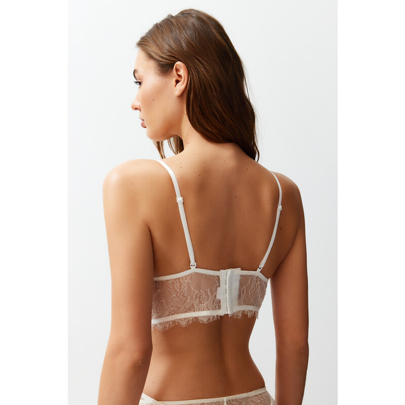 Trendyol Bridal White Lace Capless Underwire Bustier Knitted Bra