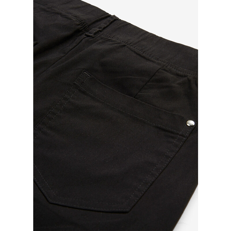 bonprix Strečové kalhoty bez zapínání Černá