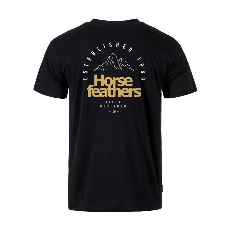 horsefeathers Pánské triko peak emblem t-shirt black