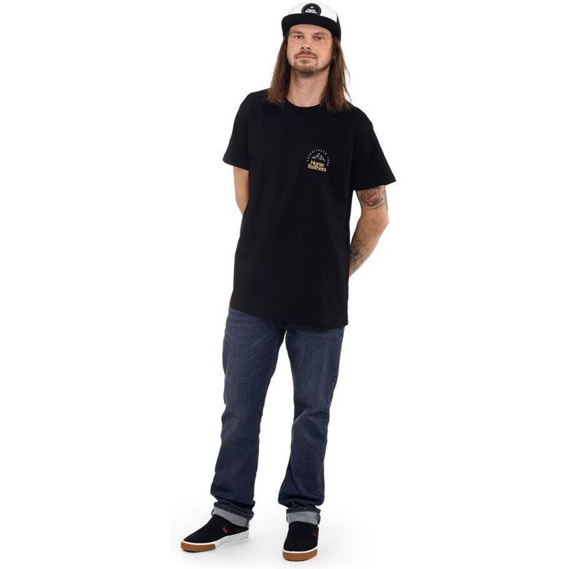 horsefeathers Pánské triko peak emblem t-shirt black