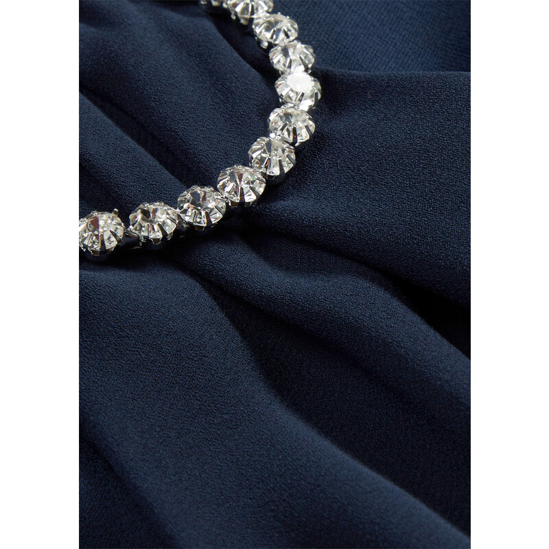 bonprix Šifonové šaty ve vícevrstvém vzhledu Modrá