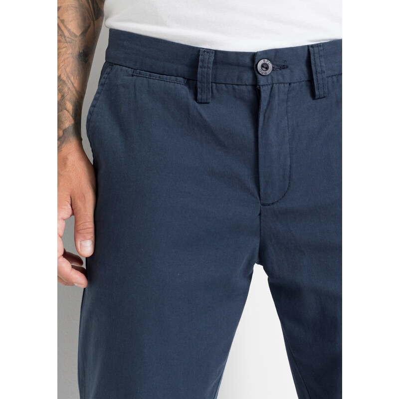 bonprix Chino kalhoty Regular Fit Straight Modrá