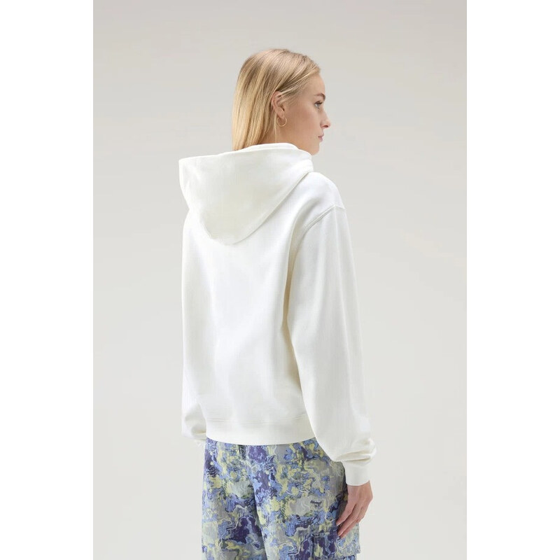 MIKINA WOOLRICH COTTON FLEECE LOGO HOODIE