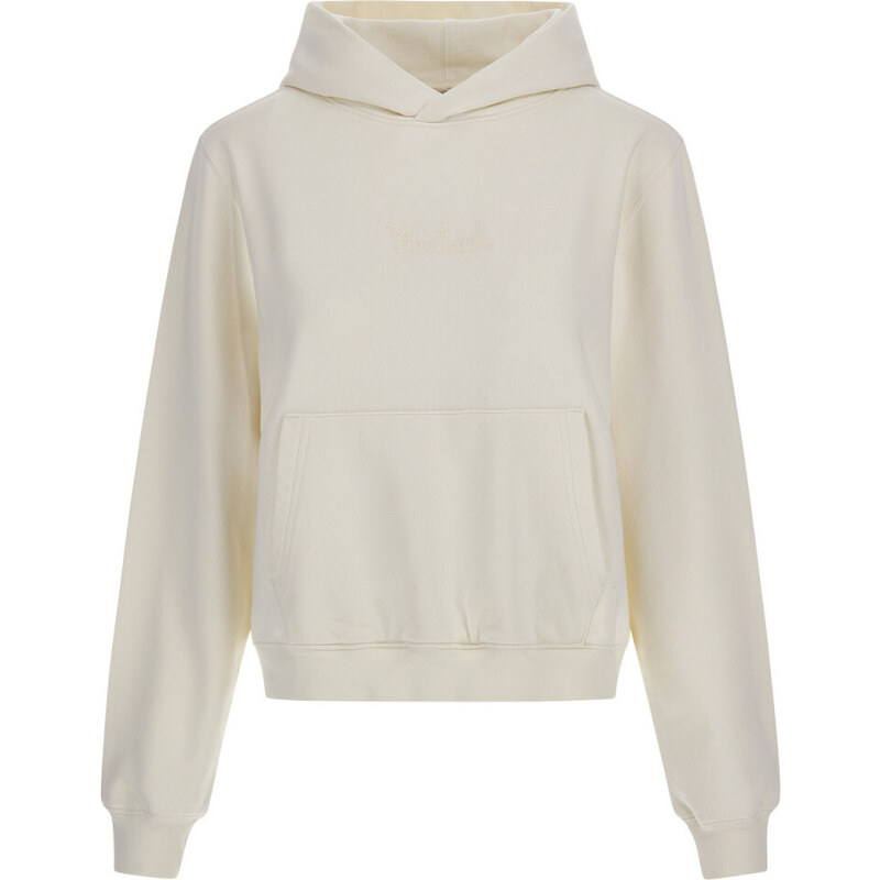 MIKINA WOOLRICH COTTON FLEECE LOGO HOODIE