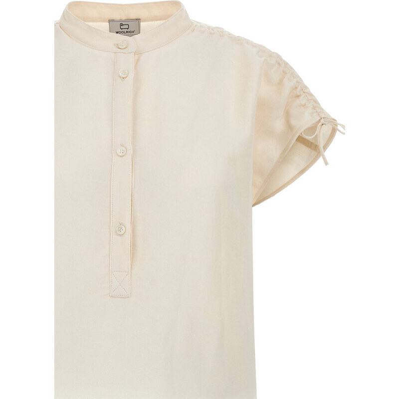 KOŠILE WOOLRICH VISCOSE LINEN SHIRT