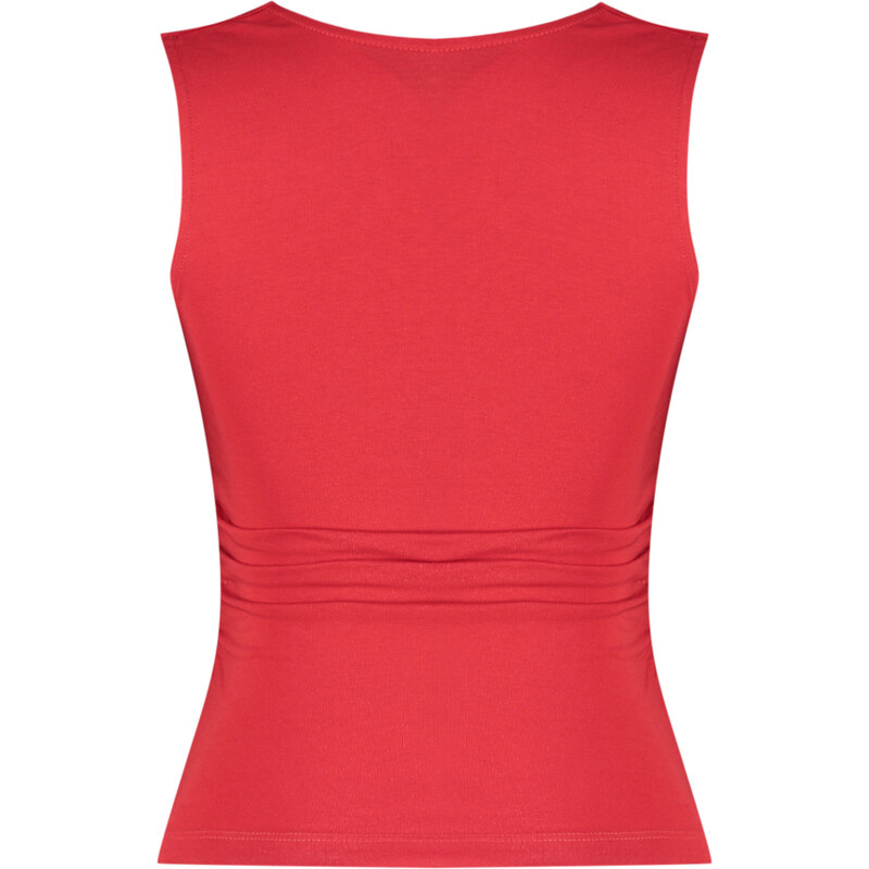 Trendyol Red Plain Square Neck Strappy Gathered Knitted Blouse