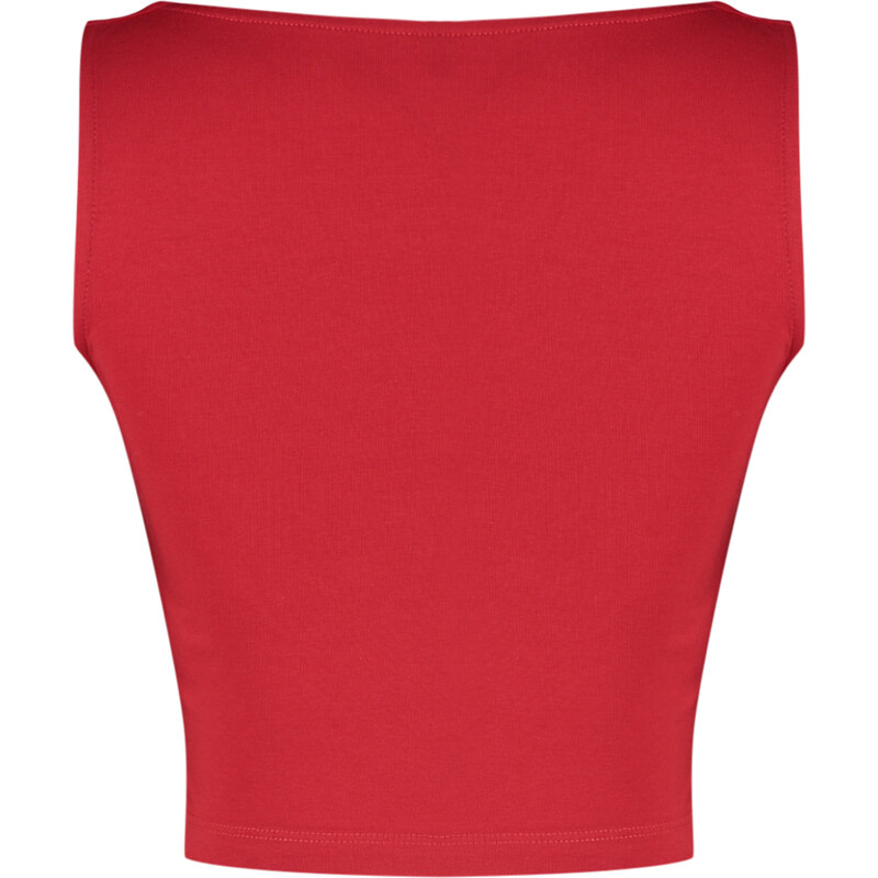 Trendyol Red Plain Slim Square Neck Super Crop Knitted Undershirt