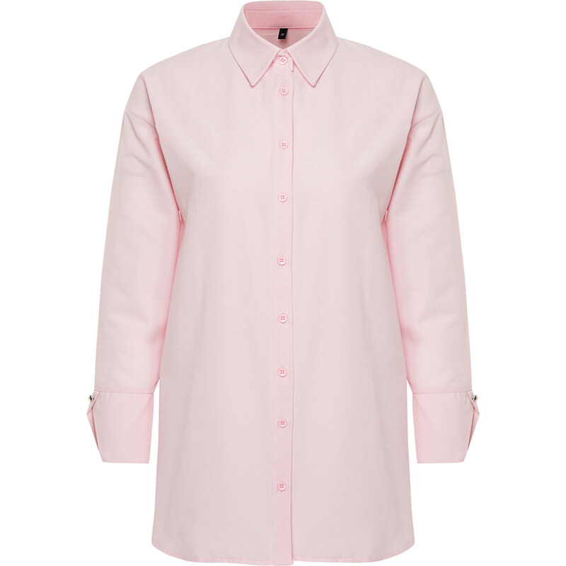 Trendyol Light Pink Cuff Detailed Woven Shirt