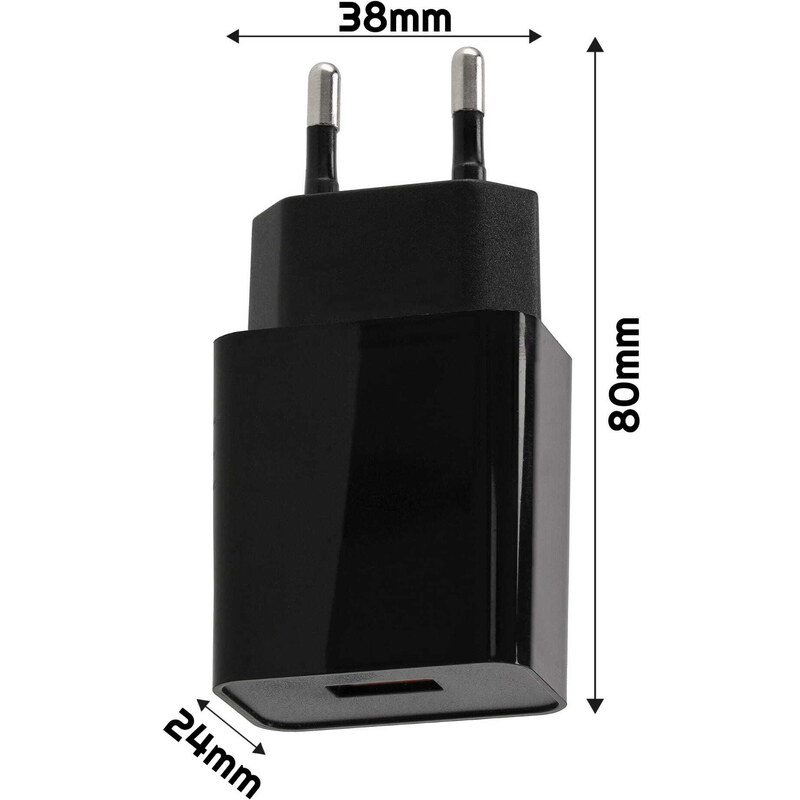 BERGE Síťová nabíječka USB - 5V - 3A - černá