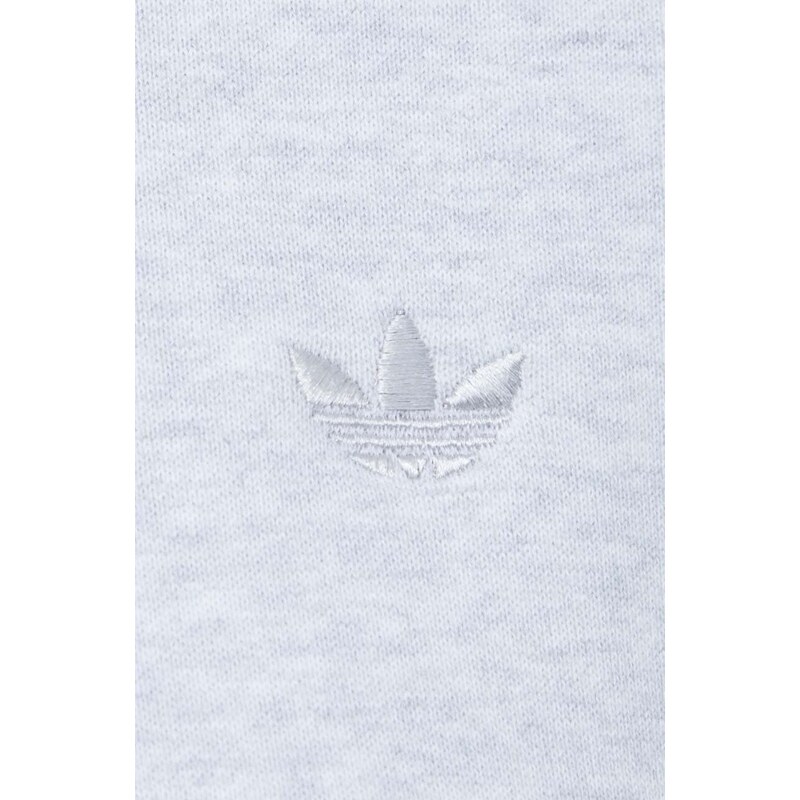 Bavlněná mikina adidas Originals Hoodie dámská, šedá barva, s kapucí, melanžová, IX2344