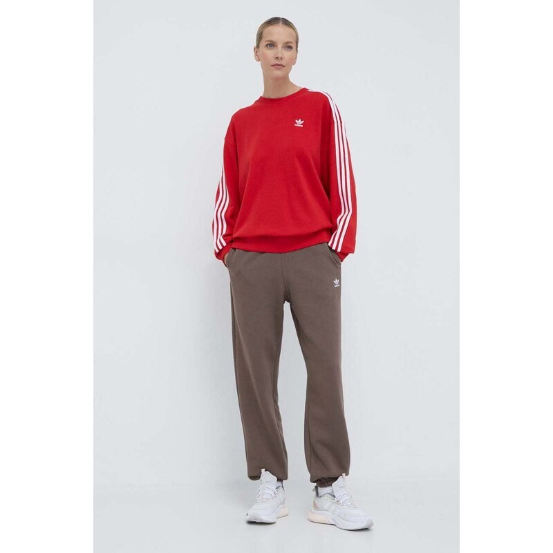 Tepláky adidas Originals Essentials Fleece Joggers hnědá barva, hladké, IR5974