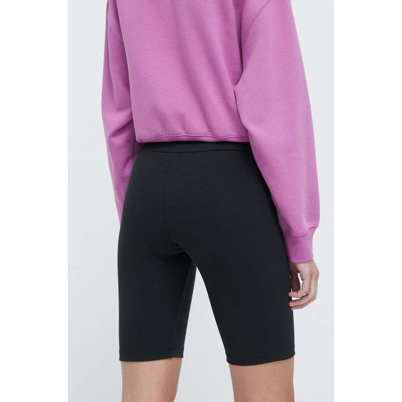 Kraťasy adidas Originals Essentials Short Leggings dámské, černá barva, hladké, high waist, HZ7261