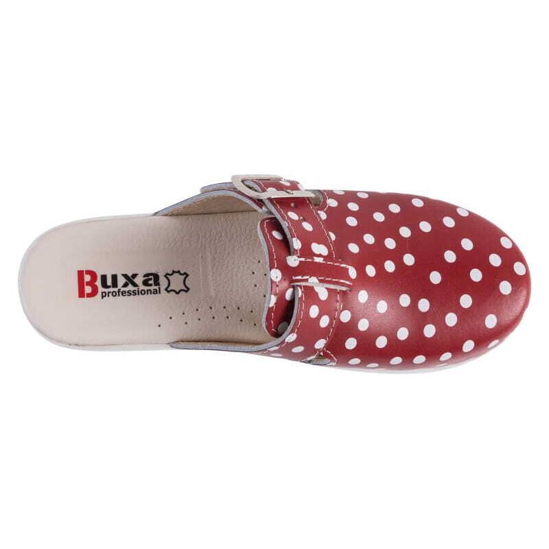 Buxa MED20 Dámská zdravotní obuv červená s bílým puntíkem