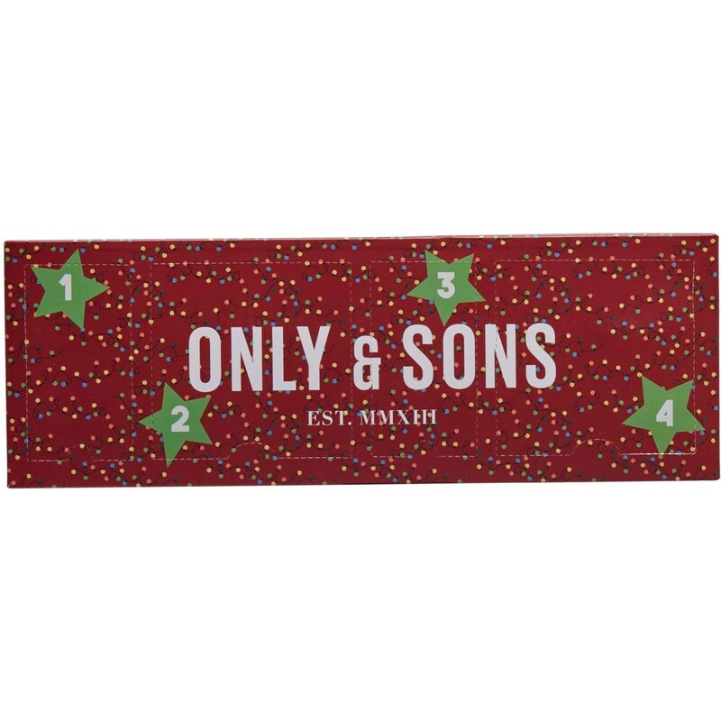 Only & Sons Boxerky 'X-MAS' tmavě červená