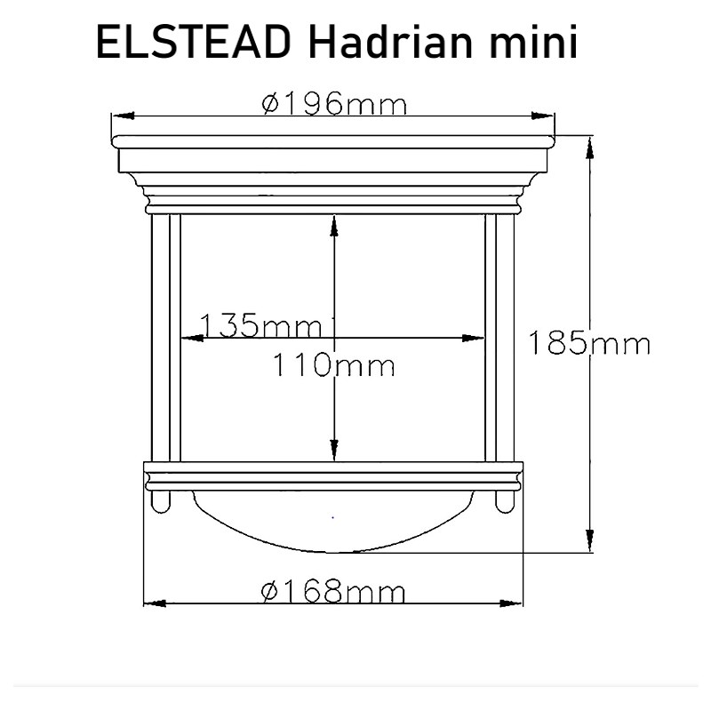 Elstead Stropní svítidlo do retro koupelny HADRIAN / chrom / čiré sklo