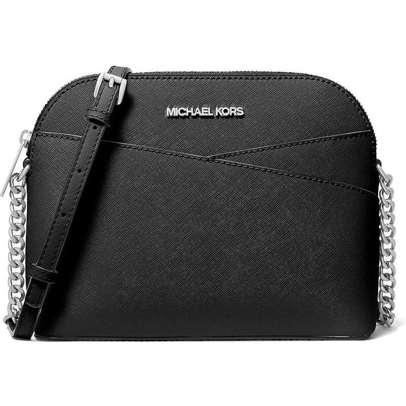 Michael Kors Jet Set Medium Dome Crossbody Black Silver