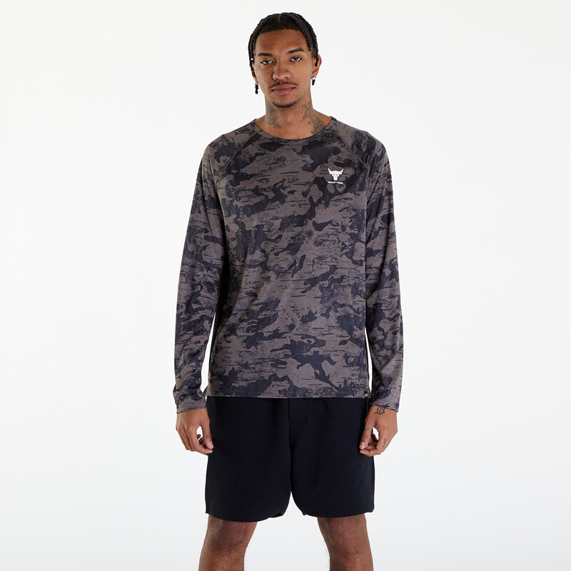 Pánské tričko Under Armour Project Rock IsoChill Long Sleeve T-Shirt Fresh Clay/ White