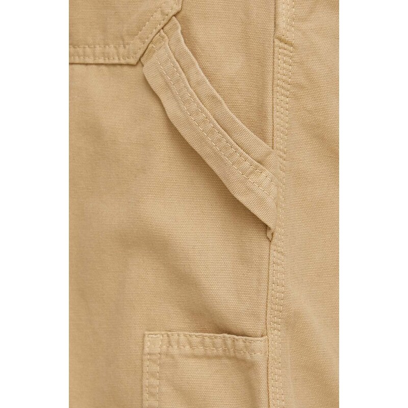 Bavlněné kalhoty Pepe Jeans béžová barva, jednoduché