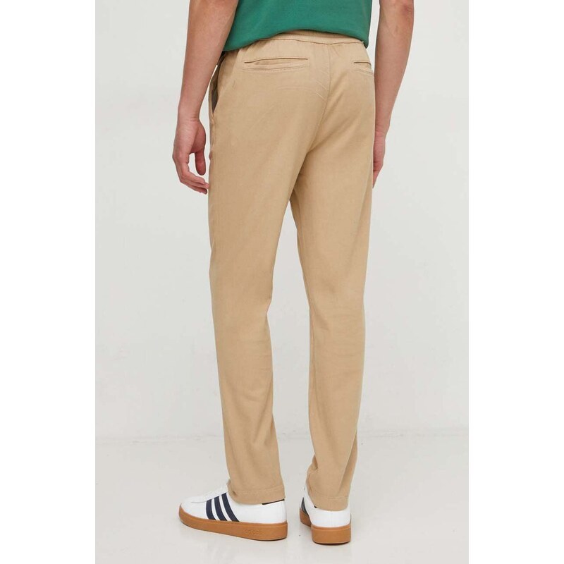 Kalhoty Pepe Jeans pánské, béžová barva, ve střihu chinos