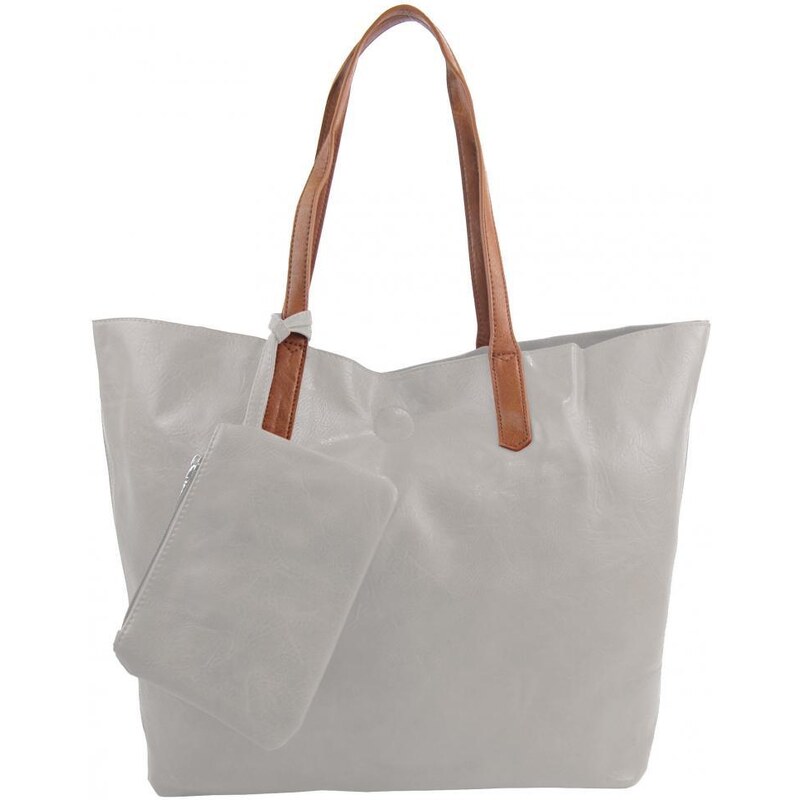 INT. COMPANY Barebag Velká světle šedá shopper dámská taška s crossbody uvnitř