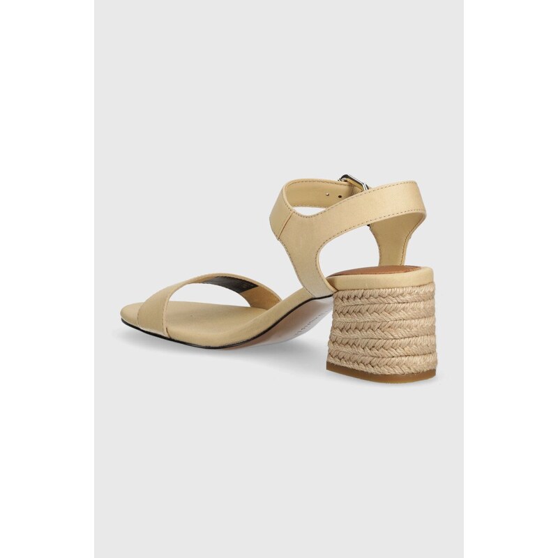 Sandály Tommy Hilfiger BLOCK MID HEEL SANDAL béžová barva, FW0FW08075