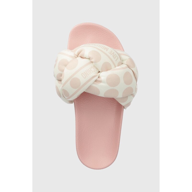 Pantofle Love Moschino dámské, růžová barva, JA28272G0IIW010C