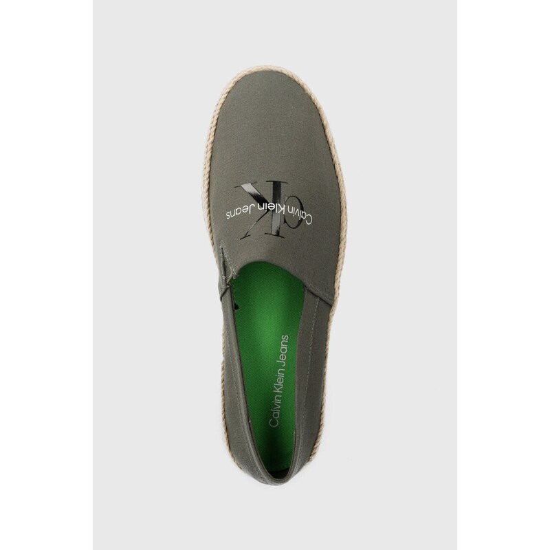 Espadrilky Calvin Klein Jeans ESPADRILLE SLIPON ML zelená barva, YM0YM00935
