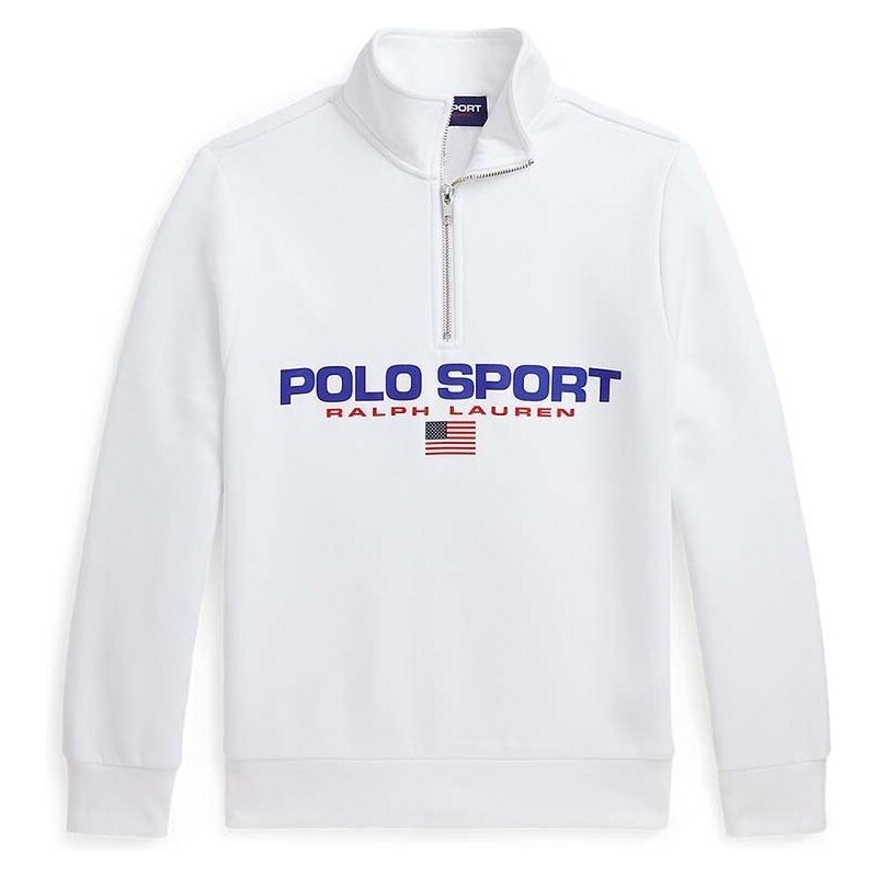 Dětská mikina Polo Ralph Lauren bílá barva, s potiskem