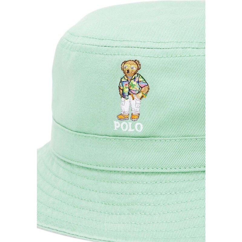 Dětská bavlněná čepice Polo Ralph Lauren zelená barva