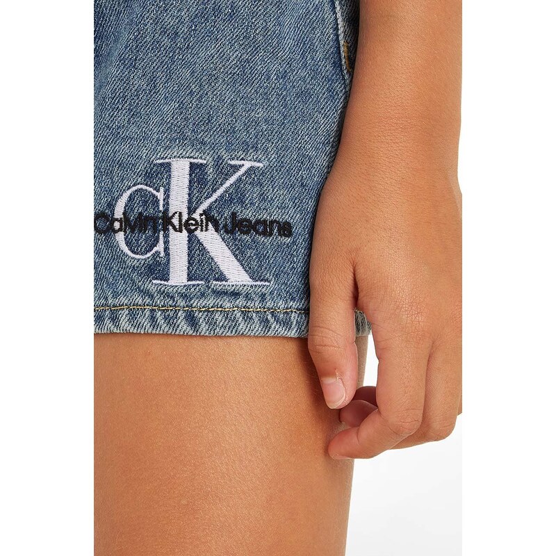 Dětské riflové kraťasy Calvin Klein Jeans hladké