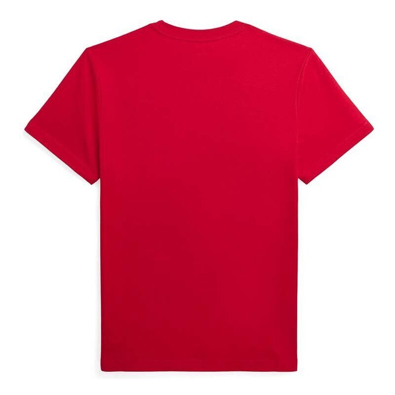Dětské bavlněné tričko Polo Ralph Lauren červená barva, s potiskem