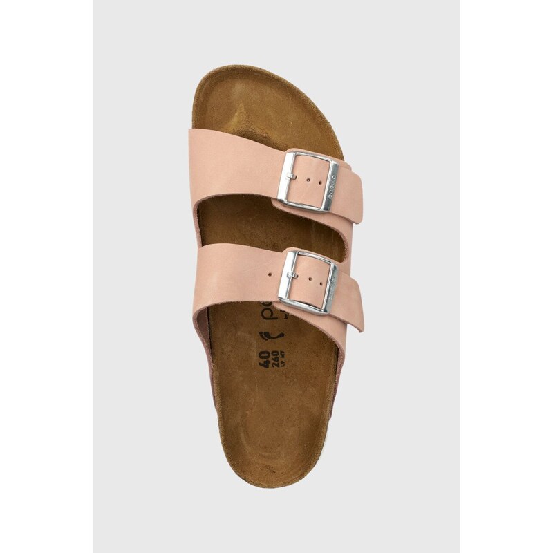 Nubukové pantofle Birkenstock Arizona Platform Flex Birkenstock x Papillio růžová barva, na platformě, 1026894