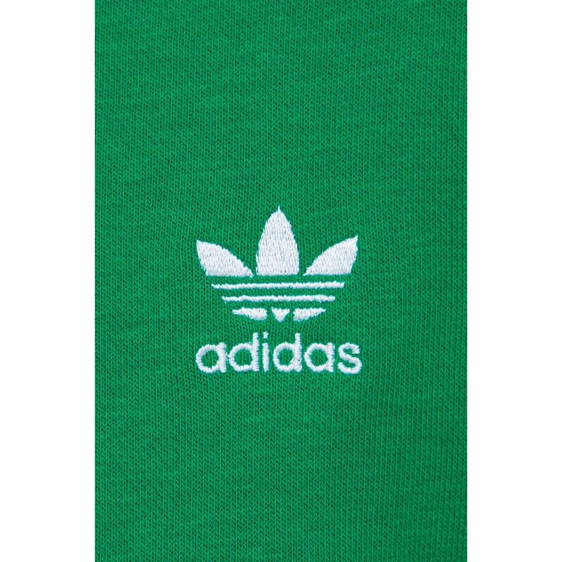 Mikina adidas Originals 3-Stripes Hoodie OS dámská, zelená barva, s kapucí, s aplikací, IN8398