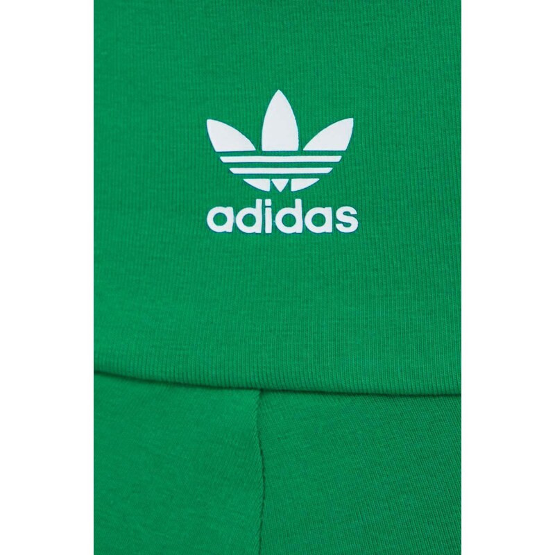 Kraťasy adidas Originals dámské, zelená barva, s aplikací, high waist