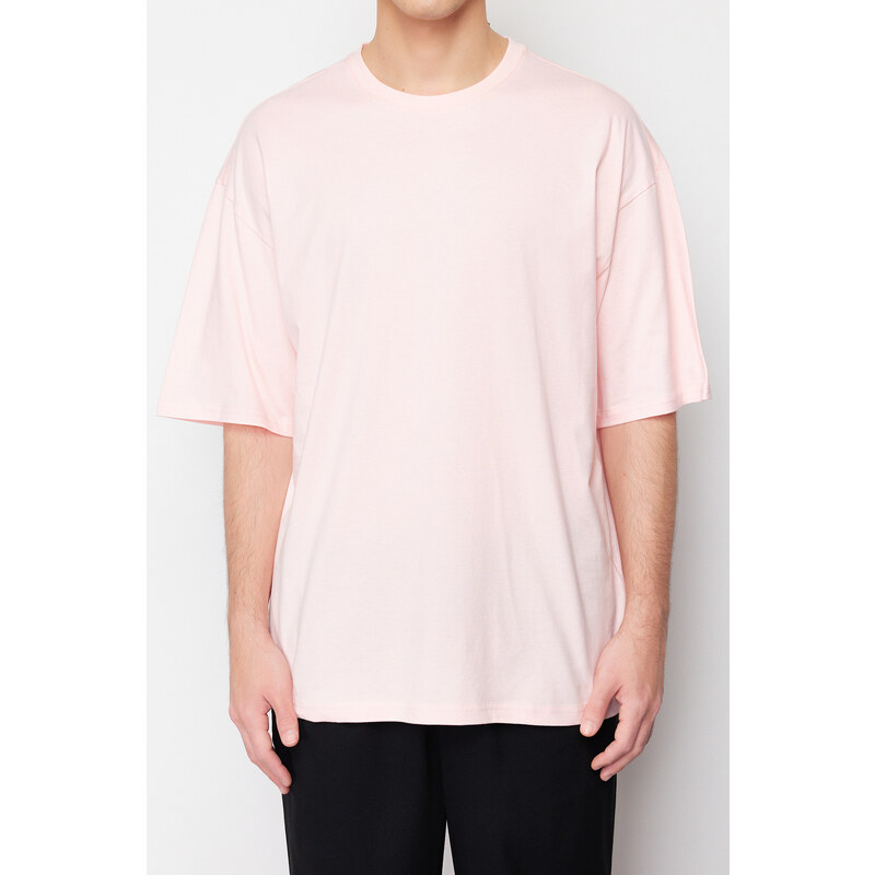 Trendyol Powder Oversize/Wide-Fit Basic 100% Cotton T-Shirt