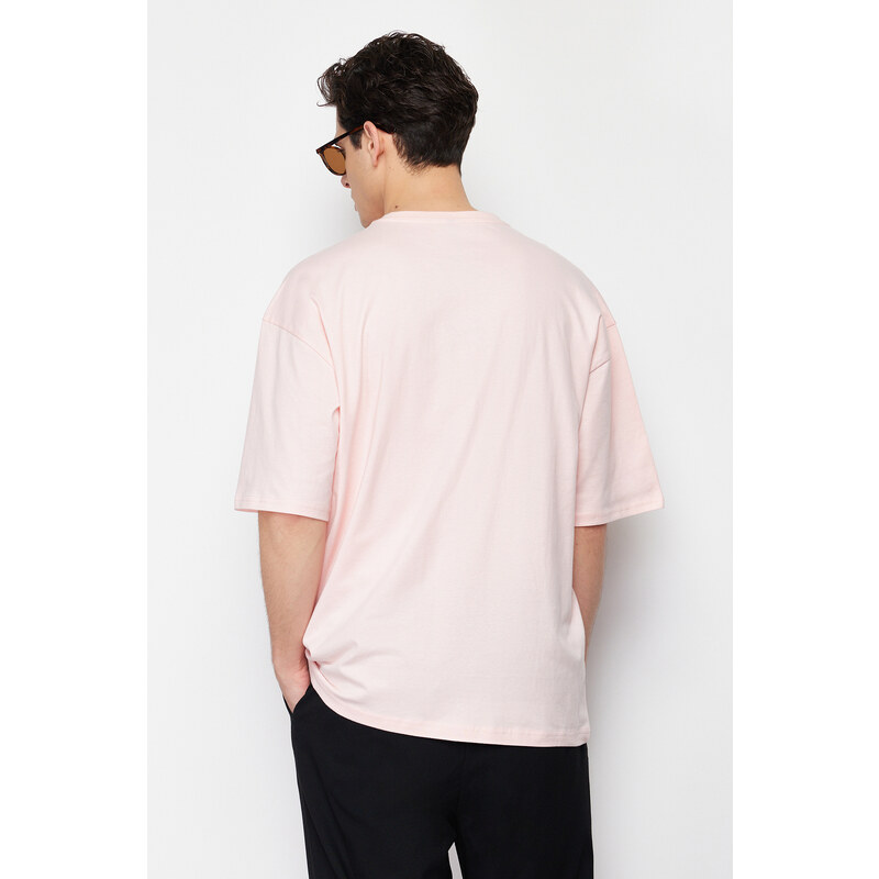 Trendyol Powder Oversize/Wide-Fit Basic 100% Cotton T-Shirt