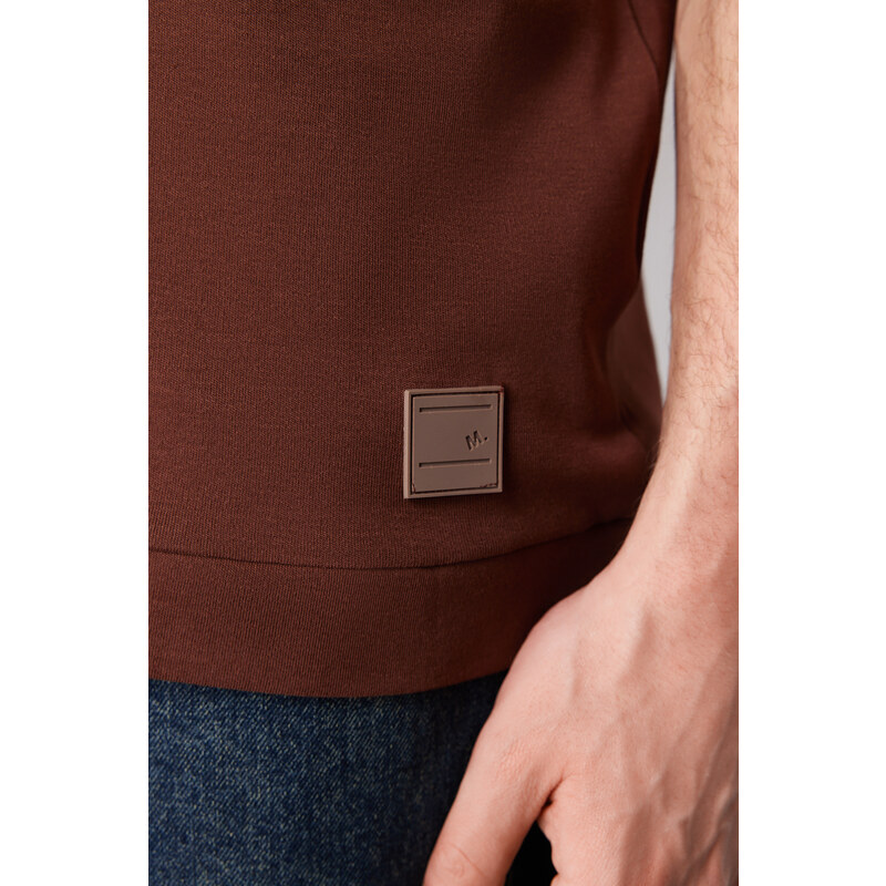 Trendyol Brown Oversize Stitch Detail T-Shirt