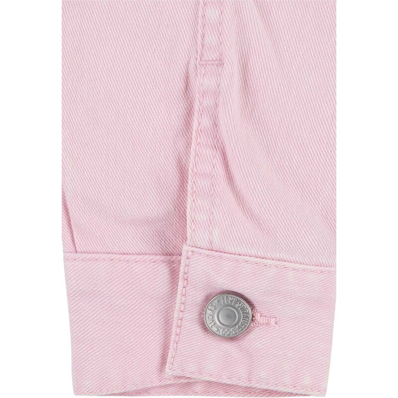 Dětská riflová bunda Levi's LVG COLOR BABY BAGGY TRUCKER růžová barva