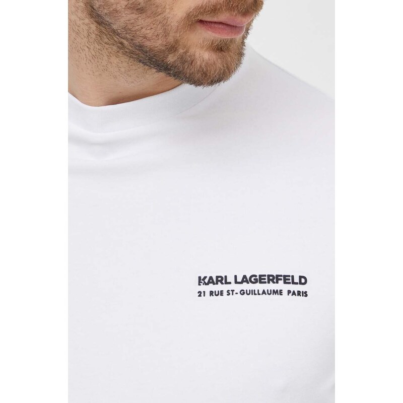 Tričko s dlouhým rukávem Karl Lagerfeld černá barva, s potiskem