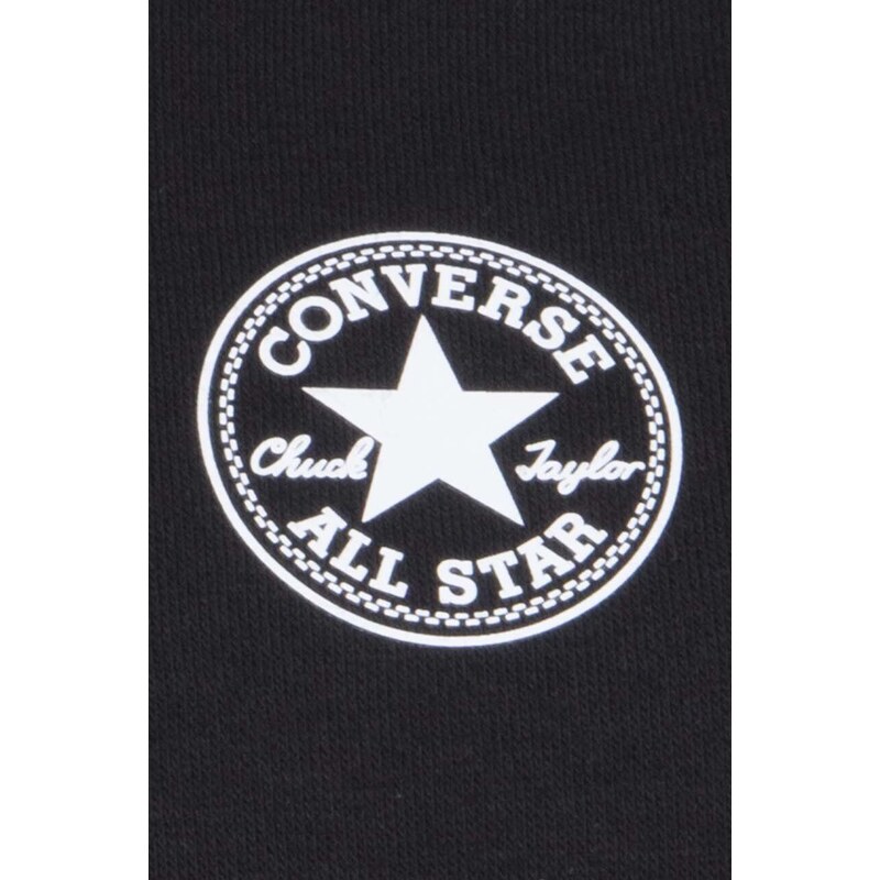 Dětská mikina Converse černá barva, s kapucí, hladká