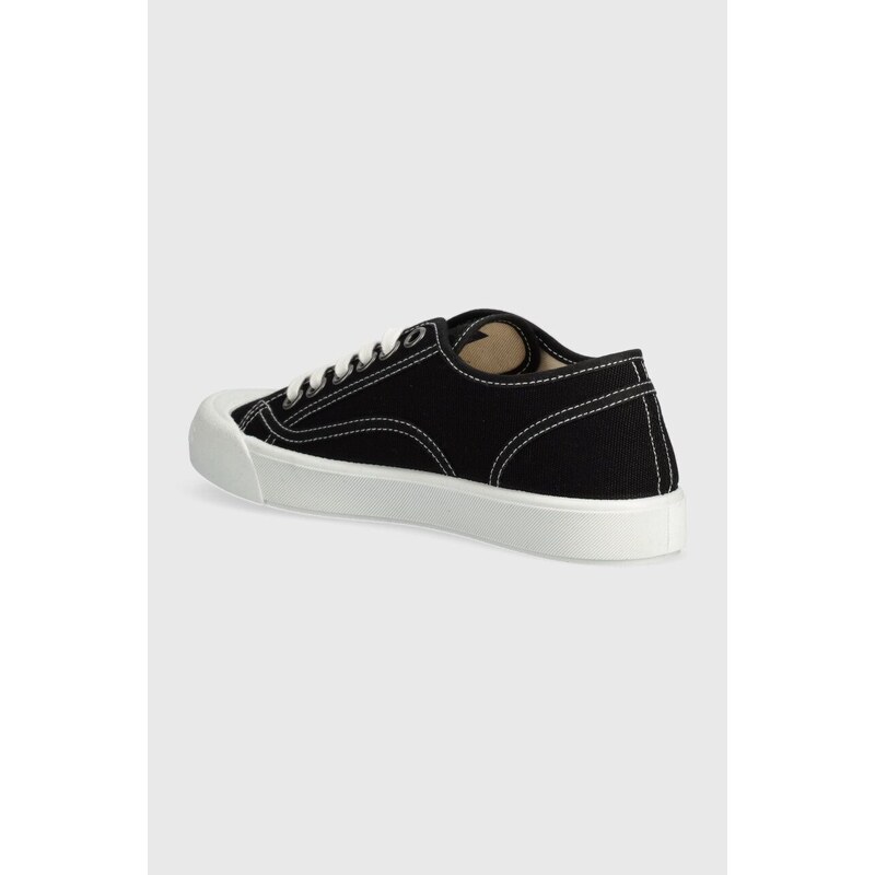 Tenisky Tommy Jeans TJW FOXING SNEAKER CANVAS dámské, černá barva, EN0EN02588