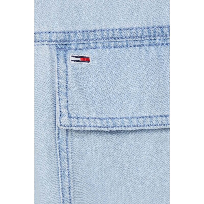 Džínová košile Tommy Jeans dámská, relaxed, s klasickým límcem