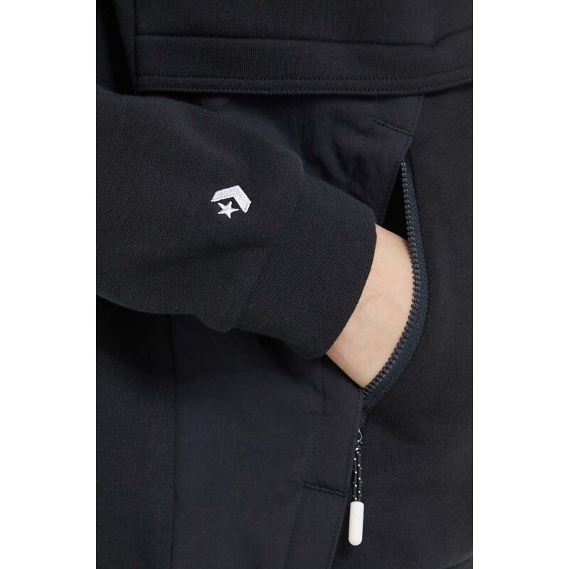 Mikina Converse dámská, černá barva, s kapucí, s aplikací